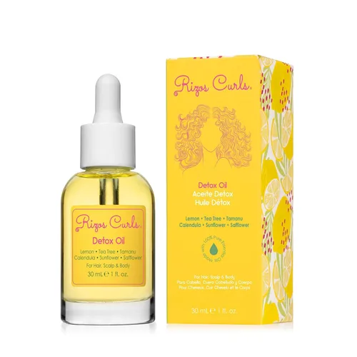 Rizos Curls Aceite desintoxicante, desintoxica y equilibra el cuero cabelludo para reducir la acumulación y calmar la irritación, apoyar el