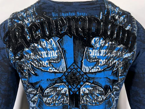 Miniatura 7 de Archaic Affliction - Camisa térmica para hombre, color azul marino lealtad, Azul