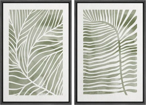 Miniatura 152 de SIGNWIN Lienzo enmarcado para pared, ilustraciones abstractas texturizadas en tonos beige terrosos, arte moderno, decorativo, contemporáneo