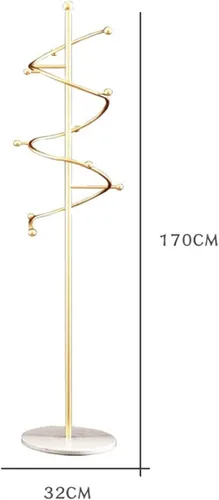 Miniatura 2 de WIGING Perchero, estante de ropa colgante con riel en espiral resistente, estante de exhibición de ropa de hierro simple para dormitorio, entrada