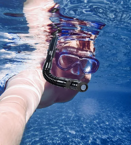 Miniatura 7 de Aegend - Esnórquel seco para buceo para adultos y jóvenes - Equipo de snorkel con válvula seca superior, perfecto para snorkel, buceo libre, Negro