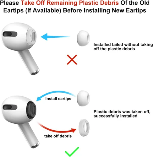 Miniatura 2 de [3 pares] Puntas de repuesto para los oídos para Airpods Pro y Airpods Pro de 2ª generación con orificio de reducción de ruido, puntas de silicona