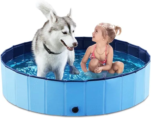 Miniatura 25 de Jasonwell Piscina plegable para perros y mascotas, piscina plegable para mascotas, bañera para niños, piscina para cachorros, perros pequeños, Mdf