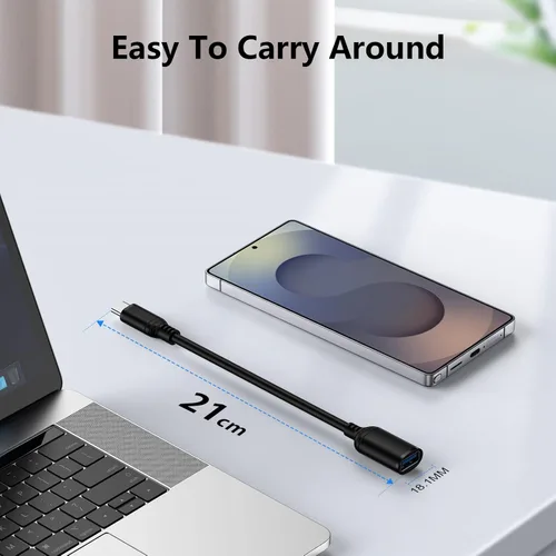 Miniatura 4 de Adaptador USB C a USB 3.0, adaptador USB C Android macho a USB A hembra OTG Cable On The Go para Samsung Galaxy S26 S25 Edge Ultra S24 S23 S22 S21