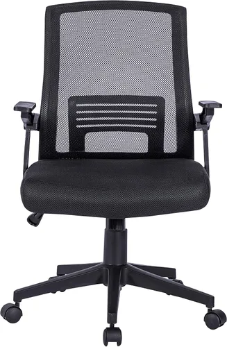 Miniatura 5 de Techni Mobili, Silla ergonómica negra de malla de oficina Mid-back office chair, lumbar support, breathable mesh back, height adjustable, flip-up