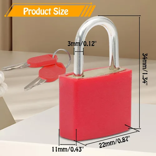 Miniatura 2 de Bonsicoky Paquete de 6 cerraduras para maleta con llaves, candados metálicos multicolor para equipaje, mini candados con llave para maleta, mochila