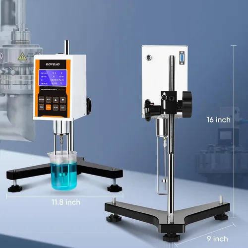 Miniatura 4 de Viscosímetro rotativo digital con 4 rotores y sonda de temperatura, medidor de viscosidad de laboratorio con salida de datos para tintas, pinturas