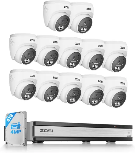 Miniatura 12 de ZOSI C220 8CH 4MP QHD 2.5K PoE Sistema de cámara de seguridad para el hogar, NVR de 8 canales 5MP 3K con 2TB HDD para grabación 24/7, 4 x cámaras IP