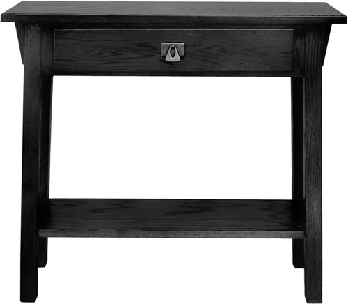 Miniatura 23 de Leick Home Mesa de Consola Mission, Madera Maciza, 1 Cajón de Almacenamiento, Estante de Exhibición Inferior, Profundidad Estrecha, Fácil Montaje