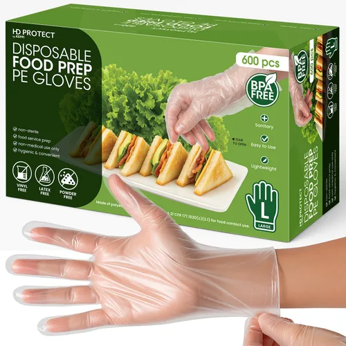 Miniatura 12 de Keppi 100 unidades de guantes desechables - libres de BPA y látex - guantes desechables sin látex - para manejo de alimentos - seguros para Guantes