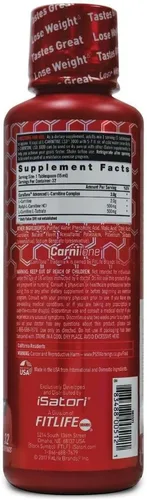Miniatura 2 de iSatori L-Carnitina LS3 3000, suplemento líquido de triple mezcla de L carnitina, con acetilo y tartrato, libre de estimulantes, bajo en calorías
