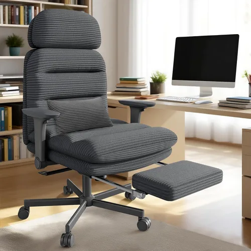 Miniatura 3 de GXJ Silla cruzada con brazos abatibles, silla de oficina ejecutiva con reposapiés, silla de oficina con patas cruzadas G800 Plus, almohada lumbar