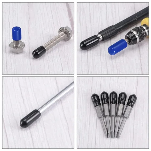 Miniatura 5 de MECCANIXITY 10 tapas de goma para extremos de goma, protector de rosca de vinilo de 1 pulgada, tapas redondas de PVC para tubos de perno