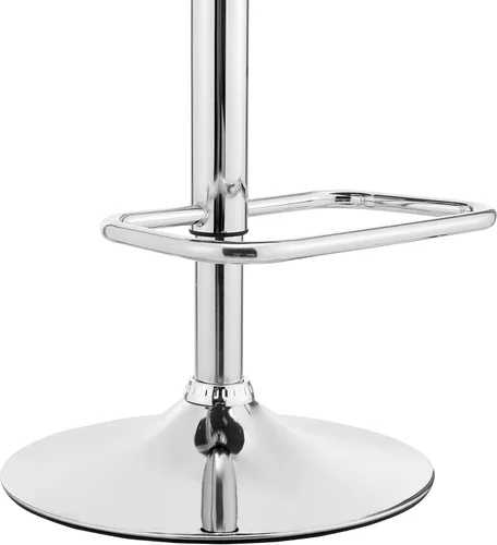 Miniatura 10 de Armen Living Leland Taburete de bar ajustable de piel sintética gris y acabado cromado Gris/cromado