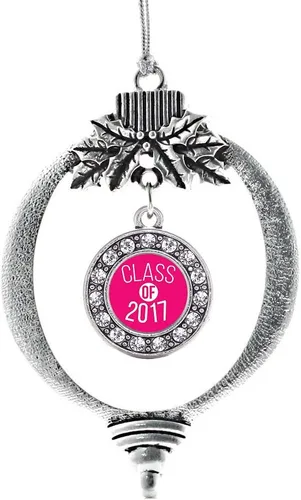 Miniatura 52 de Inspired Silver - Bonita bandera estadounidense - Adorno de Navidad plateado - Adorno de árbol de Navidad con dije circular con circonita cúbica