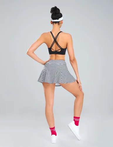 Miniatura 7 de 1a1a Faldas de tenis y golf para mujer con pantalones cortos y bolsillos de cintura alta, falda pantalón atlética deportiva