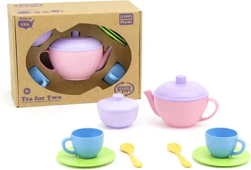 Miniatura 3 de Green Toys Té para dos – Juego de 10 piezas, habilidades motoras, lenguaje y comunicación para niños. Sin BPA, ftalatos, PVC, apto