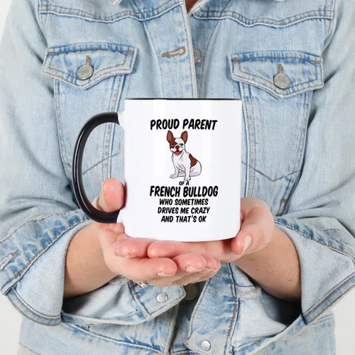 Miniatura 4 de Casitika Regalos de bulldog francés. Taza de café Frenchie de 11 onzas. Taza de bulldog francés para mamá o papá. Taza divertida con arte de perro