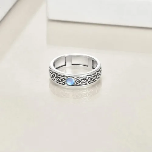 Miniatura 4 de POPLYKE Anillos giratorios giratorios de plata de ley para mujer, para aliviar el estrés, regalo