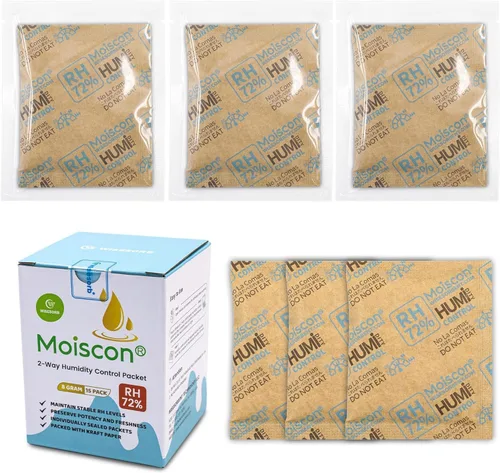 Miniatura 32 de Wisesorb Paquetes de control de humedad bidireccionales 49% para guitarras e instrumentos de madera - Absorbentes de humedad de 70g