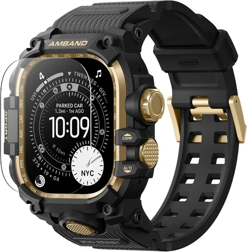 Miniatura 12 de amBand Funda resistente con correa para Apple Watch de 1.732 pulgadas, compatible con iWatch Series SE 3/SE 2ª generación, SE/6/5/4, protección