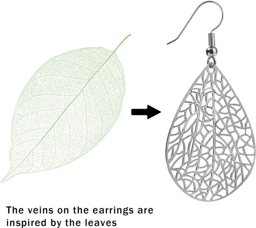 Miniatura 11 de 14K Gold Plated Silver Rose Gold Teardrop Filigree Dangle Earrings Lightweight Leaf Drop Earrings for Christmas Gift