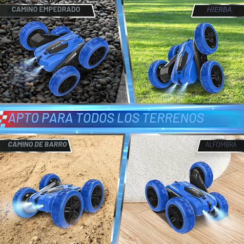 Miniatura 5 de A ALPHA Coche de control remoto, auto de acrobacias RC de doble cara giratorio de 360° 4WD 2.4GHz juguetes para niños de 5 a 7 a 13 años, regalo