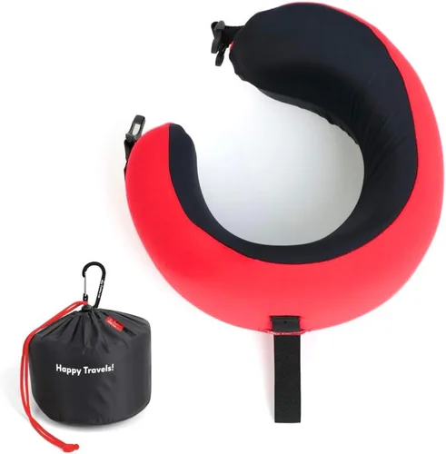 Miniatura 23 de C CUSHION LAB Almohada de viaje, galardonado diseño ergonómico patentado para mentón y cuello, almohada de espuma viscoelástica para el cuello