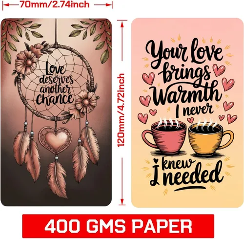 Miniatura 2 de Heartstring Oracle Cards, Twin Flame Love Oracle Cards, Oracle Deck y cartas de tarot para principiantes, 56 cartas con una guía detallada