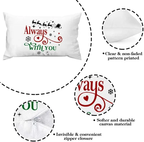 Miniatura 6 de Always with You - Fundas de almohada lumbar de 12 x 20 pulgadas, fundas de cojín de lona para decoración de sofá, sala de estar