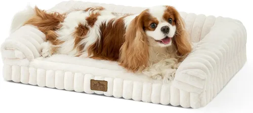 Miniatura 31 de COZY KISS Cama para perros pequeños de piel de conejo sintética, sofá ortopédico de espuma de 30 x 20 pulgadas con lados, funda extraíble lavable