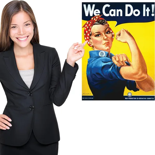 Miniatura 3 de Palace Learning Póster de We Can Do It - Rosie the Riveter - Westinghouse Girl - Póster de la Segunda Guerra Mundial - Láminado (18 x 24 pulgadas)