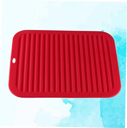 Miniatura 3 de Alfombrillas de secado de platos para mesa de comedor, alfombrilla de silicona, bandeja de drenaje, almohadilla de drenaje, almohadilla