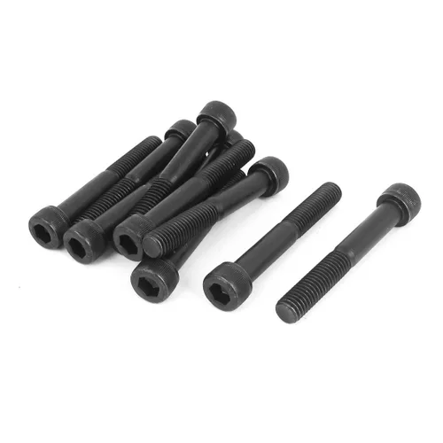 Miniatura 16 de uxcell Tornillos hexagonales de acero de aleación M2.0.197x1.772 in 12.9 Tornillos parcialmente roscados, color negro, 20