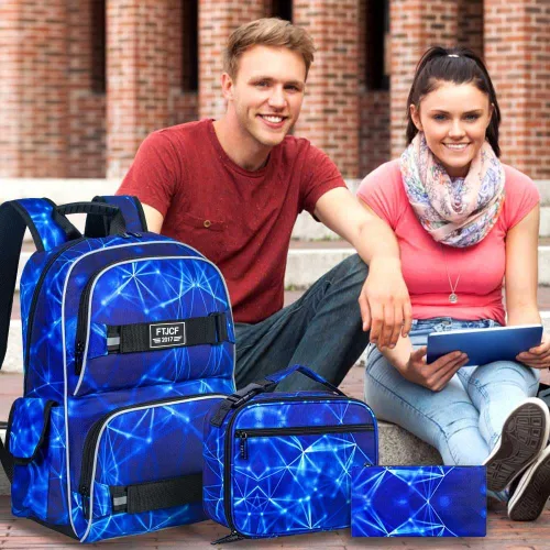 Miniatura 55 de Mochila para laptop, 16 pulgadas, bolsa escolar y bolsa de almuerzo, mochilas resistentes al agua para adolescentes, niñas, mujeres, estudiantes