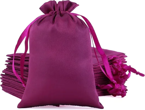 Miniatura 32 de Bolsas de regalo pequeñas de satén negro, 30 unidades de 3 x 4 con cordón, para aula de niños, boda, cumpleaños, graduación, recuerdos de fiesta