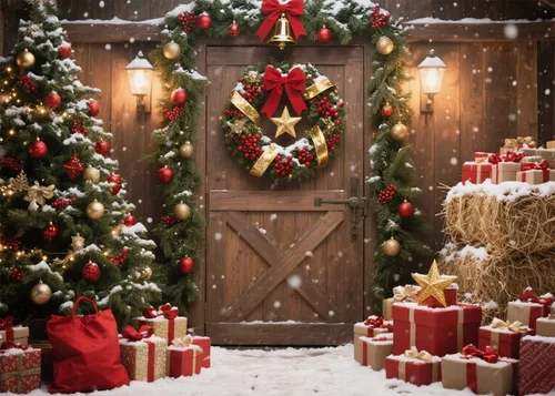 Miniatura 10 de Fondo de chimenea de Navidad de 7 x 5 pies, hogar rústico con guirnalda de fondo para decoración de fiestas temáticas de Navidad, vinilo 5-Consulta