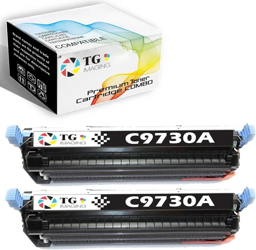 Repuesto compatible con HP 645A Cartucho de tóner C9730A HP645A (2 negros). Uso para impresora de tóner HP Color 5500DN 5500HDN 5500N 5550DN 5550DTN