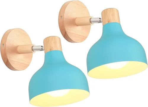 Miniatura 14 de Lámpara de pared E27 retro regulable escandinava para dormitorio, sala de estar, pasillo, cocina, iluminación interior (Amarillo, 2 piezas)