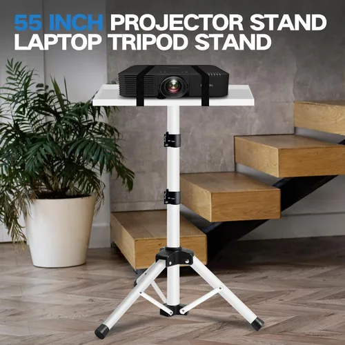 Miniatura 6 de Soporte para proyector, soporte para laptop de 22 a 55 pulgadas, trípode para proyector con soporte para teléfono, trípode para proyector
