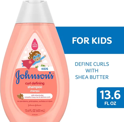 Miniatura 7 de Johnson's Baby Champú, definición de rizos, 13.6 onzas líquidas, control del encrespamiento, sin lágrimas, manteca de karité, paquete de 2