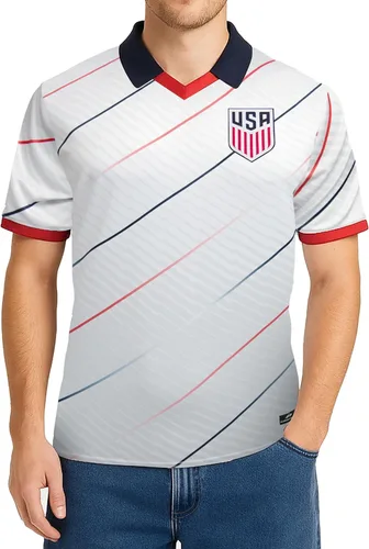 Miniatura 14 de Icon Sports Camiseta oficial del Día del Juego de la Federación de Fútbol de Estados Unidos, unisex para adultos Destacar Rojo