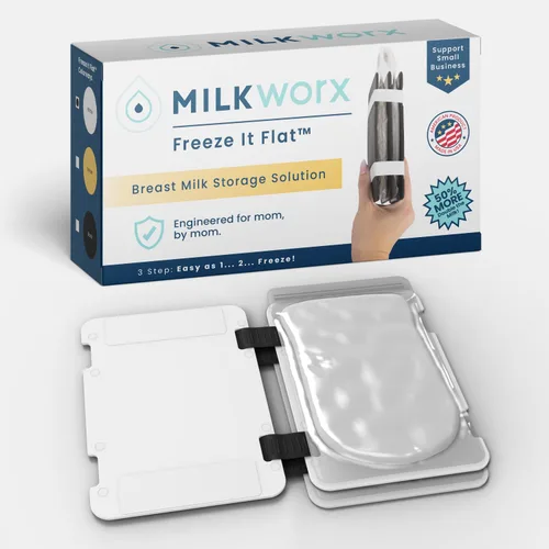 Miniatura 13 de Freeze It - Sistema de almacenamiento de leche materna plano, organizador que ahorra espacio para bolsas de almacenamiento de leche materna, Negro