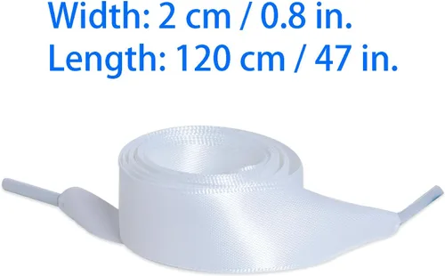 Miniatura 2 de 2 Pairs 47" Flat Satin Ribbon Shoelaces Silk Shoestring Wide Shoe Laces for Sneaker Skate Shoes Boots Sport Shoes