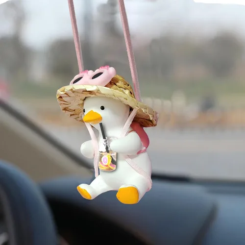 Miniatura 13 de Espejo retrovisor de oso Accesorios para colgar Lindo oso Sentado Sofá Comiendo Helado Coche Colgante Adorno Colgante Interior Espejo Retrovisor