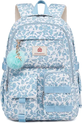 Miniatura 16 de Hidds Mochila escolar para adolescentes, niñas, mujeres, 15.6 pulgadas, mochila universitaria, bolsa de trabajo de pana, mochila de trabajo