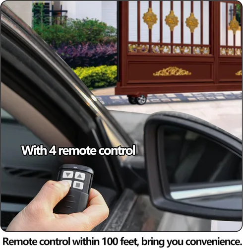 Miniatura 5 de JIELI Abridor automático de puerta corredera de 3300 libras con 4 controles remotos, motor eléctrico de puerta deslizante de entrada rodante, kit
