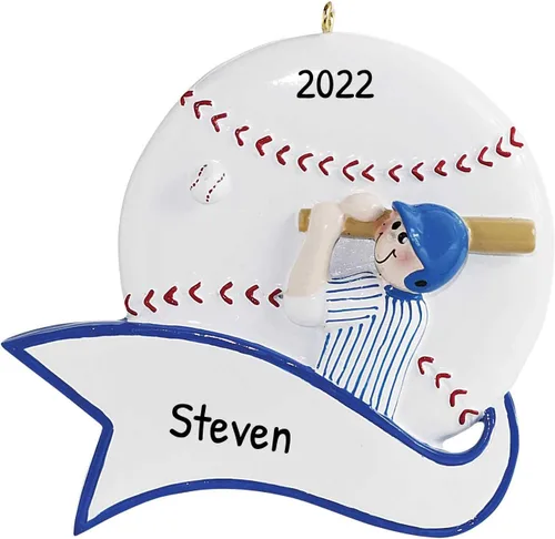Miniatura 5 de Adorno de béisbol personalizado 2025 – Adornos de béisbol con letras para árbol de Navidad, decoraciones de fiesta de béisbol, regalos de béisbol