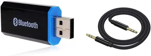 Adaptador de receptor Bluetooth USB, adaptador de audio inalámbrico de 0.138 in, kit de música, adecuado para sistemas estéreo de hogar/automóvil,
