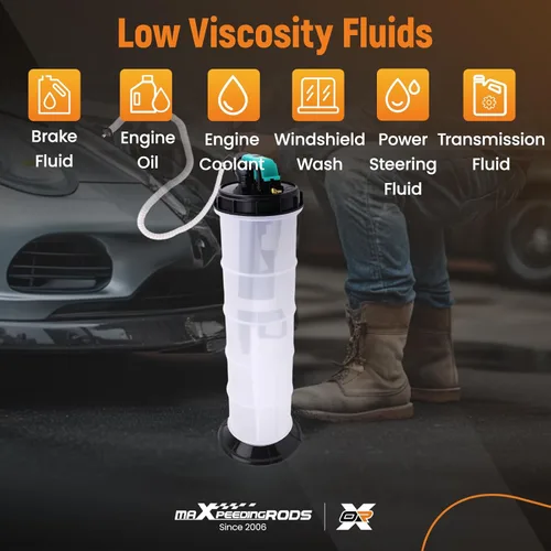 Miniatura 5 de maXpeedingrods Extractor de fluido manual de 2.5 galones/9.5L, bomba extractora de aceite automotriz, bomba de llenado de transmisión, cambiador